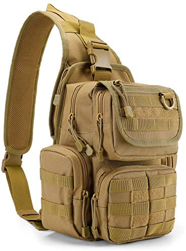 G4Free taktisk bröstväska, militär, axelväska, bröst, sling, pack, molle armé, crossbody-väska, militärväska, axelväska, enkel rem, ryggsäck för resor, vandring, camping, vandring