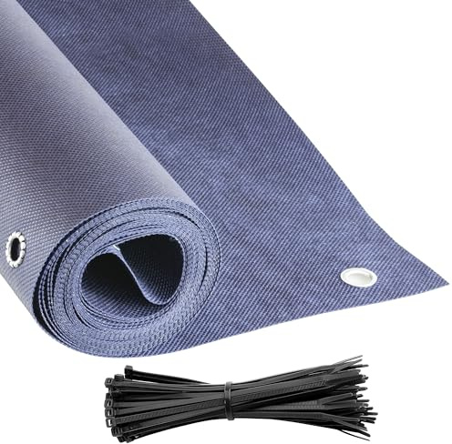 COVER IT Balkon Sichtschutz 70 x 500 cm – Balkonsichtschutz ohne Bohren mit Ösen für Balkon, Terrasse & Geländer, Dunkelblau