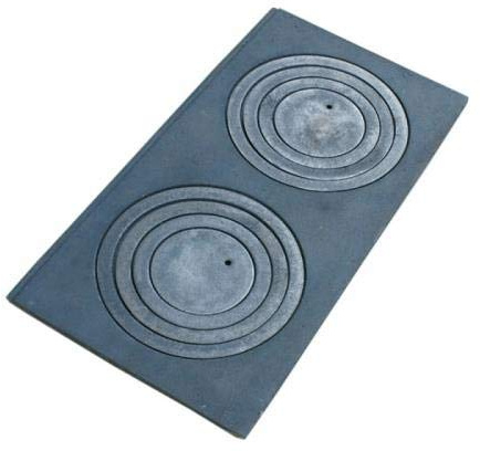 QLS Gjutjärnshäll med ringar 65 x 37,5 cm svart