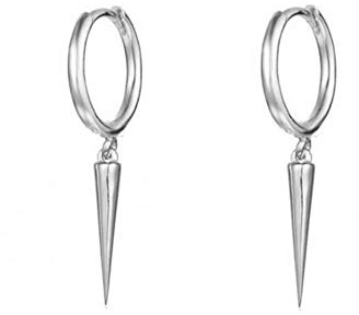 Pendientes Colgantes de Aro con Pinchos Minimalistas para Mujeres Adolescentes Chicas Hombres Aros de Plata de Ley Puño Cartílago Tragus Hélice Envolvente Geométricos Hipoalergénicos Moda