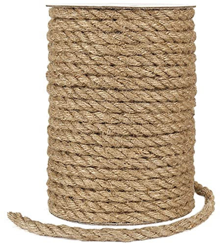 Tenn Well 8mm Jute Rope, 98 Feet 5/16” Thick Jute Cord Strong Rope Twine for Crafting, Gardening, Home Decoration, Cat Scratcher