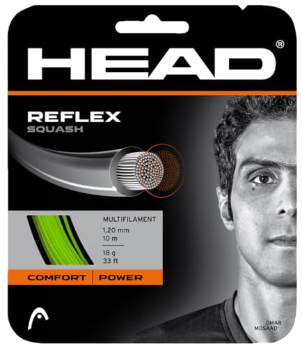 HEAD Reflex Cuerda de Squash, Unisex, Verde, 1.10 mm, 20 g