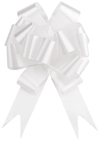 Geschenkschleife Hochzeit Schleife mit Geschenkband Weiß für Geschenke, Hochzeit Auto, Heirat, Taufe, Kommunion (~13 cm - 30 Stück).