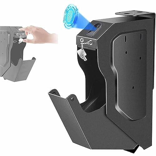PixCy Caja Fuerte para Armas, Gabinete para Armas, Huella Digital Y Cerradura con Llave, Fácil De Usar,Proporciona Almacenamiento Seguro para Una Pistola Estándar