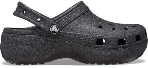 Crocs Women's Classic Platform Glitter Clog 37-38 EU Black