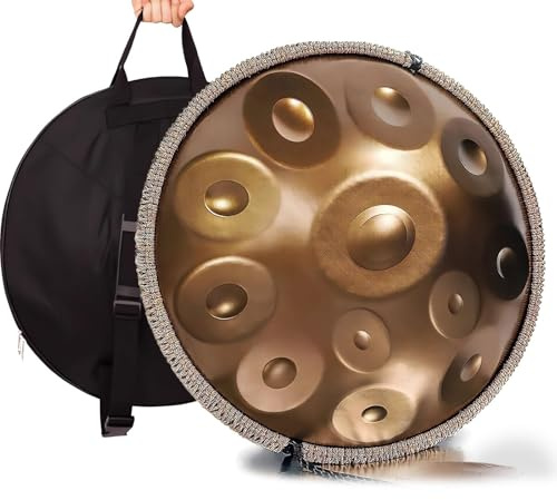 Handpan Drum 432Hz, 9/10/12 Notes 22 Inches Percussion Instrument With Drum Tripod, Steel Handpan Instrument For Meditation Yoga Sound Healing(14Notes)