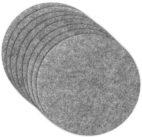 Flintronic 8pcs Salvamanteles de Tela no Tejidas, Protector de Olla, Redondo Sostenedor de Pote de Estera Antideslizante, Almohadillas Separadoras de Tela no Tejidas, para Aislamiento, Gris