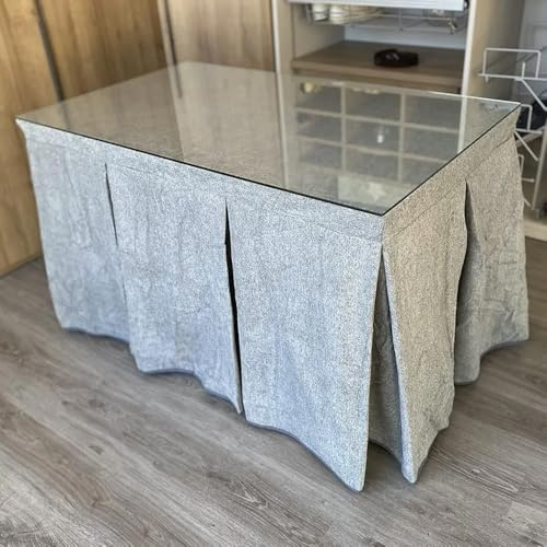 Ropa de Mesa Camilla Antimanchas Extragruesa (Gris) en varias medidas - Falda Mesa Camilla, Enaguillas, Enaguas, Ropa Chenilla - Tejido Extragrueso Hipercalórico (130 x 80 cm (72 cm de Alto))