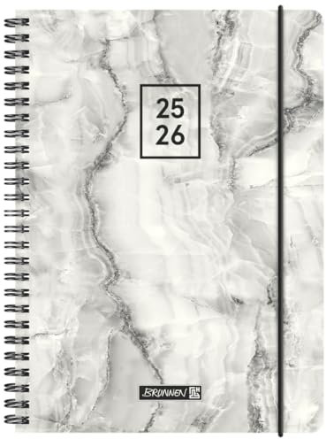 BRUNNEN Schülerkalender 2025/2026 „Grey Marble“ | A5, Kunststoff