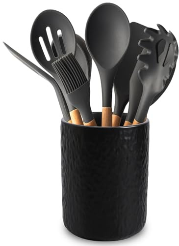 Portautensili da Cucina, 12*16 CM Porta Utensili da Cucina, Portautensili, Portautensili in Ceramica, Cucina Ceramica per Organizzare il Piano di Lavoro e Conservare Posate, Mestoli e Accessori