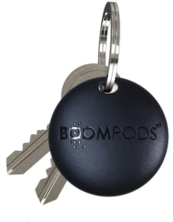 Boompods Boomtag Nyckelfinnare – oceanplast Smart Tag Wallet Finder, Mini GPS Tracker Bluetooth kompatibel med Android & Apple, Objektsökare för nycklar, resväskor, barn och hund, grå