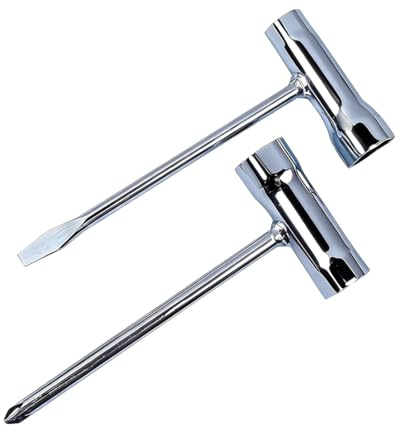 Llave combinada de 2 piezas, llave para bujías, llave en T, llave para bujías de motosierras, llave en T para motosierras, 13 x 19 mm/17 x 19 mm