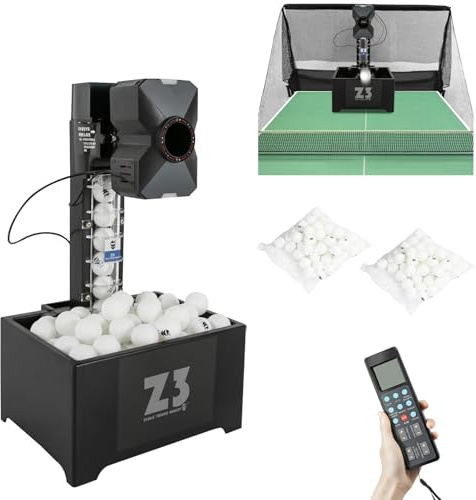 Robot da ping pong con rete, macchina automatica da ping pong da 36 W, con telecomando e 100 palline, 35-90 palle/min, macchina da lancio professionale per allenamento