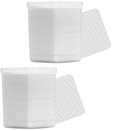Ciieeo Reinigungspads für Gründliche Hautreinigung 400 Stück 2 Boxen aus Chemischer Faser Wimperntransplantations Weiße Wattepads und Nagelpflege