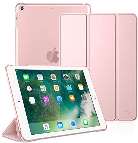 Fintie Hülle für iPad 9.7 Zoll 2018/2017 - Ultradünn Schutzhülle mit transparenter Rückseite Abdeckung Cover mit Auto Schlaf/Wach für 9.7 iPad 6. Generation / 5. Generation, Roségold