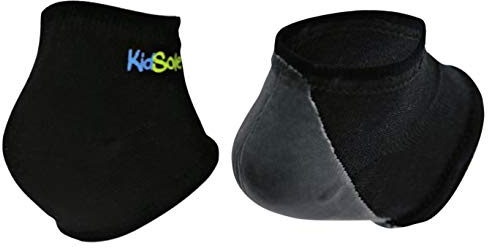 KidSole Gel Heel Strap for Kids with Heel Sensitivity from Severs Disease, Plantar Fasciitis. (Black) (Kids Sizes 1-6, Black)
