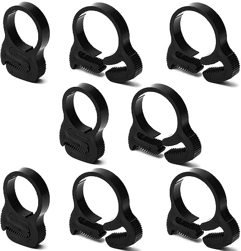MroMax Dubbelt snäppgrepp nylon slangklämmor-21,5 mm-23,5 mm/0,85 tum–0,93 tum justerbar spärrslangklämma för anslutning, fästning, tätningsslangar och andra rörformiga föremål svart 8 st