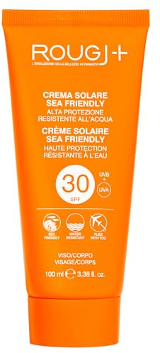 Rougj Crema Solar 30 Corporal Con Caléndula Y Karité 100ml - Protector Solar Corporal Spf 30 Resistente Al Agua Para Piel Sensible - Crema Solar Cuerpo Protección Solar 30 Sun Cream - Made In Italy