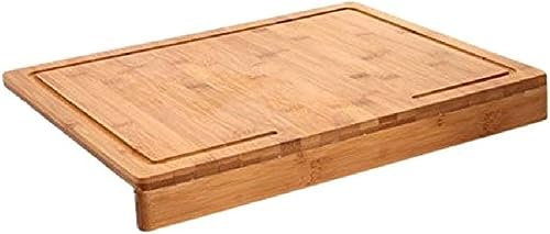 Tagliere Rialzato in Bambù da Cucina - Ideale per Pane, Verdura e Carne - Tagliere con Bordo - Tagliere da Cucina - 45x35x1,2cm, Colore Marrone