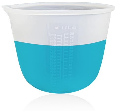 Nchdewui Große Silikon Messbecher, 1000 ml Harz-Mischbecher für Gießformen, Diy Handmade, Basteln, Küche