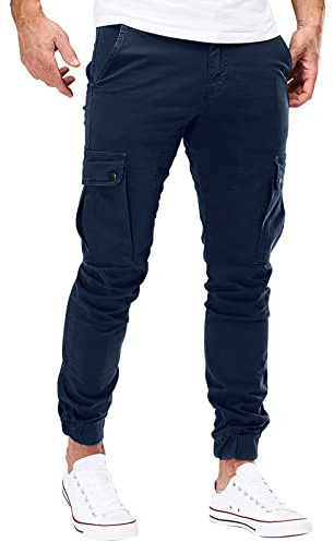 Pantalones Cargo Hombre, Pantalón Jogger Lápiz con Bolsillos Laterales Slim Fit 2024 Casual Pantalon Chinos Hip Hop De Vestir Cintura Elasticos Montaña