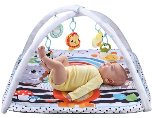 Baby-Spielmatte, Babyspielzeug 0-6 Monate, Babymatte Baby, Play Arch Baby Gym, Verstellbarer Bogen, kognitive Entwicklung