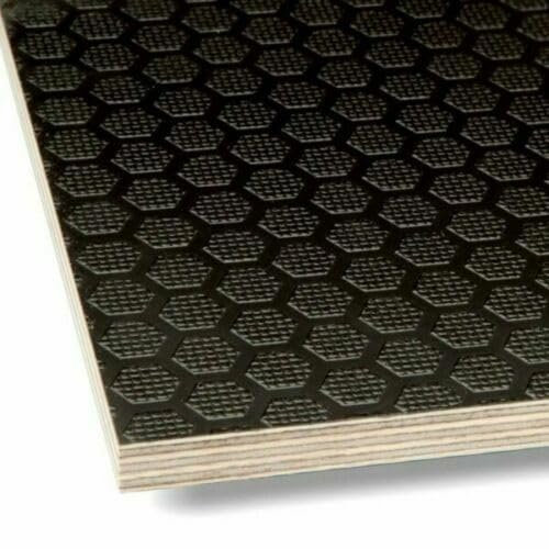 Excel Products - 15mm Anti-Slip Black Hexa Phenolic Resin Plywood Trailer Flooring 8ft x 4ft