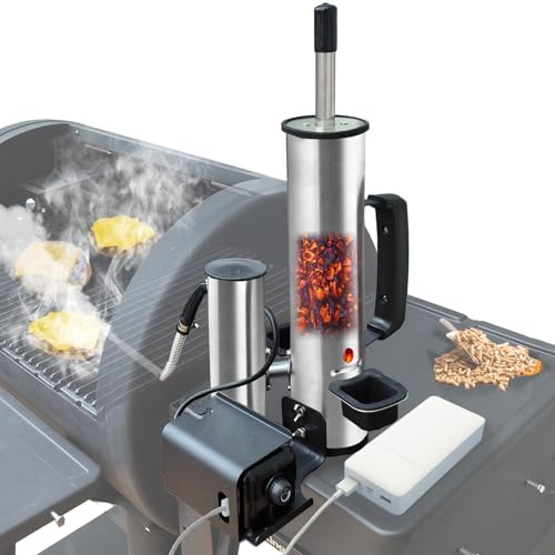 Kallröksgenerator: Senaste uppgraderade rökrör, kallrökare fäste, träflis rökbox för gasgrillning, pelletsrökare, rökt grilltillbehör. Lämplig för kall rökning ost, fisk, kött