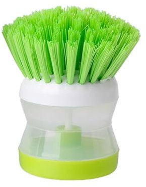 Riiichflowshop Kitchen Wash Tool Dish Plastic Brush with Washing Up Liquid Soap Dispenser Plastic