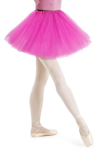 AYBUY Damen Tutu Klassisch Rock, Elastisch 3 Lagig Tüll Tüllrock, Ballett Tüllrock, Petticoat Unterrock Rock für Fasching Karneval Motto Party Ballett Tanzen Fancy Dress Halloween Kostüm (Rose Rot)