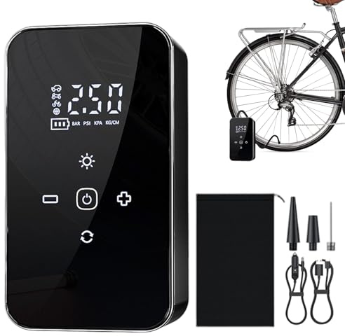 Lnhgh Bomba De Aire Recargable - Compresor De Aire Para Bicicleta De Pantalla Táctil,Inflador De Neumáticos Eléctrico Recargable Accesorios Automotrices para Bicicleta, Motocicleta, Camión