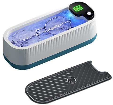 HOVCEH Nettoyeur Ultrasons, 330ml Nettoyeur de bijoux avec 3 Réglages, Rechargeable Ultrasonic Cleaner pour Bijoux, Lunettes, Dentiers