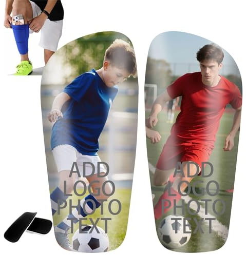 Espinilleras de Fútbol Personalizadas para Niños y Adultos, Espinilleras con Foto, Número y Nombre, Ligeras, Duraderas y Cómodas, Imprescindibles para Jugadores de Todos los Niveles