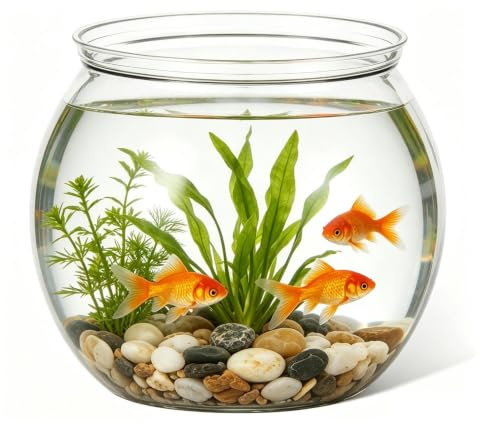 Mini Plastic Fish Bowl, 27oz Clear Round Unbreakable Small Aquarium, Desktop Decorative Fishs Bowl for Betta Fish, Hydroponic Planter, Centerpiece Vase, Candy Storage & Party Home Decor