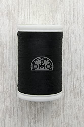 DMC - Fil à Coudre câblé - 100% Coton | Résistant - Souple à l'utilisation | Bobine de 300 m | Noir et Blanc