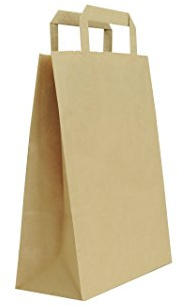 Carte Dozio 7-BCAPS-25PZ Shopper in Kraft Color Avana, Maniglia Piatta, F.To Cm 18+8X24, Cf 25 Pz