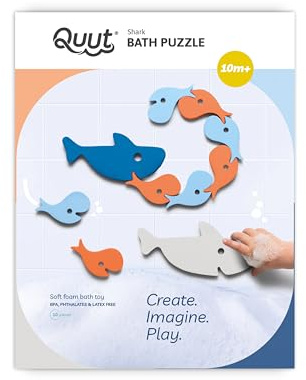 Quut - Hai-Badepuzzle - Baby-Badespielzeug ab 10 Monaten - Baby-Badespiele - Fördert Motorik und Fantasie