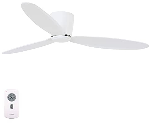 LUCCI AIR Deckenventilator Airfusion Radar, Ventilator inkl. Fernbedienung, extrem flacher Deckenlüfter, weiß Ø 132 cm