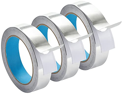BlueNatHxRPR Aluminum Foil Tape 1 inch x 65 feet, 4.0 mil, 3 Rolls