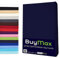 Buymax® Spannbettlaken 140x200cm Baumwolle 100% Spannbetttuch Bettlaken Jersey, Matratzenhöhe bis 25 cm, Farbe Marineblau