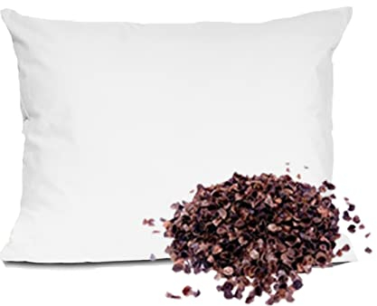 Gesunder Schlaf Buchweizenkissen Kissen mit Buchweizenschale mit Reißverschluss, Unterstützung der Halswirbelsäule, orthopädisches Naturkissen, mit Innen- und Außenkissenbezug (Weiss, 50 x 60 cm)