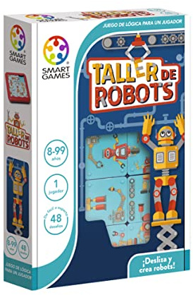 Smart Games - Taller De Robots | Juegos De Mesa Niños 8 Años O Más | Rompecabezas Niños Y Rompecabezas Adultos | Juego De Mesa Con 48 Desafíos | Juegos Educativos 8 Años O Más