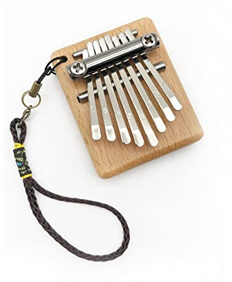 EULAPGOE Kalimba Instrument, Mini Daumen Musikinstrument, Holz Daumenklavier, Daumenklavier, Thumb Piano, Finger Klavier, 8 Tasten Marimba Klavier, Tragbares Mini Massivholz Finger Piano für Anfänger