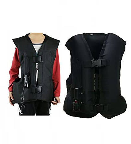YXYMOTEFLY Gilet Airbag Équestre Enfant Veste D'airbag De Moto Boucle De Taille Ajustable Manteau De Concours D'équitation (Color : Nero, Size : M)
