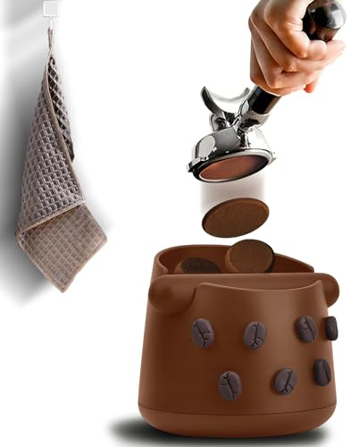 ORALION Contenitore per Fondi di Caffè Pattumiera per set da caffè knock box per fondi di di caffè marrone