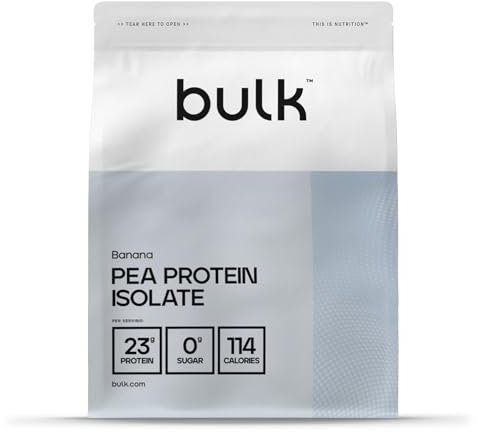 Bulk Isolat de Protéine de Pois en Poudre, Shake protéiné végan, Banane, 1 kg, 33 Portions