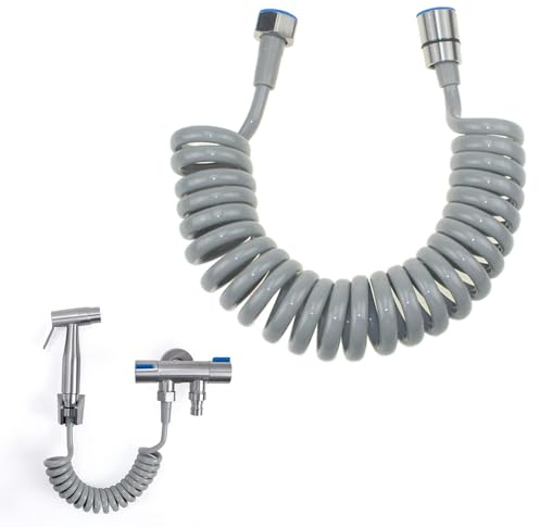 Flexible de Douche, Télescopique en Mousse, à Ressort et Rétractable - Tuyau de Douche 2m pour Douchette, WC et Bidet