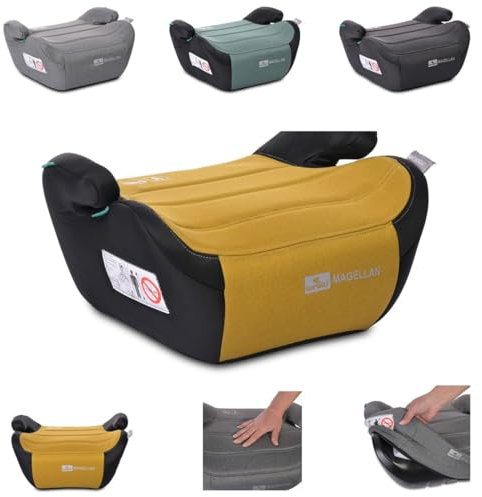 Lorelli Kinder Sitzerhöhung i-Size Magellan (125-150cm) Bezug waschbar, Booster, Farbe:gelb