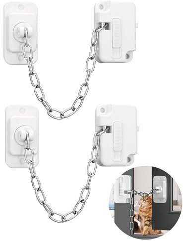 RUIENGCOMM 2Pcs Pets Window Stoppers Door Restrictor Self Adhesive Window Locks Adjustable Window Lock No Drilling Child Safety Locks Safety Cabinets Restrictor Lock for Metal Wooden Sliding Window