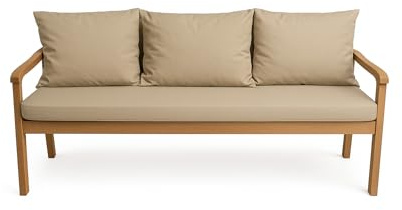 Setgarden® Cojín para banco de jardín con respaldo - Conjunto - Cojín doble cara para columpio y banco - Disponible en varios colores y tamaños, beige, 160 x 60 x 50 cm